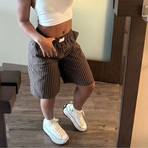 Fashion Nova Striped Boxer Bermuda Shorts “Aurora” NEW